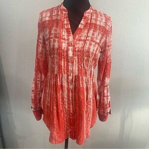 Maeve by Anthropologie Women's Long Sleeve Coral Blend Button Down Blouse
Size 2